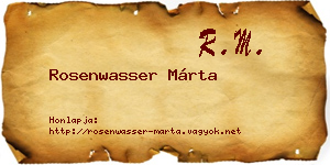 Rosenwasser Márta névjegykártya